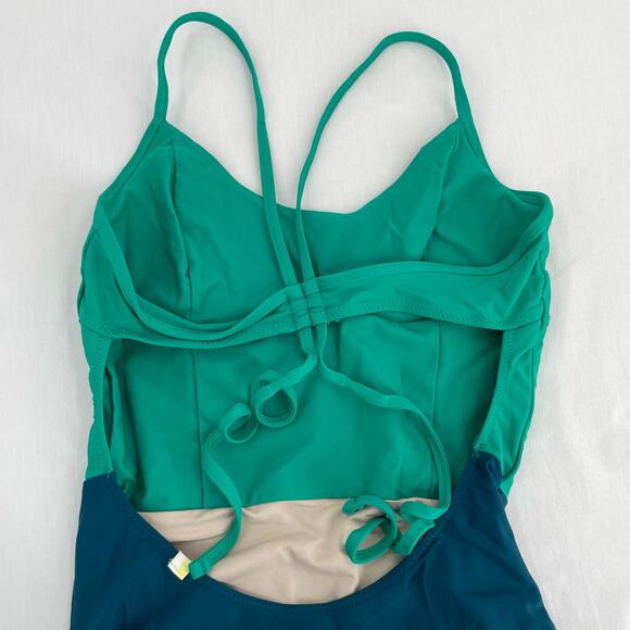Summersalt The Swan Dive Green Teal Seaglass Seaweed Keyhole One Piece Swimsuit - Picture 6 of 13